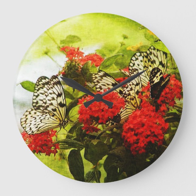 Butterfly Art 27 Wall Clocks & Numeral Options (Front)