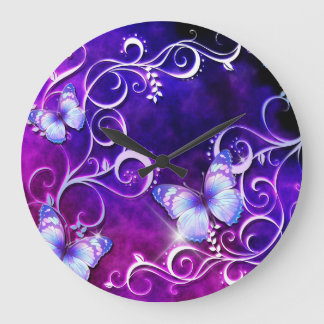 Butterfly Art 3 Wall Clocks & Numeral Options