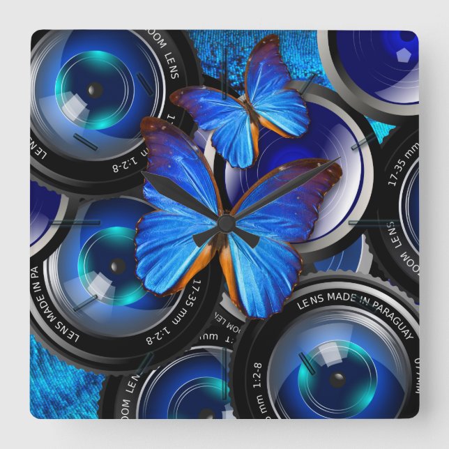 Butterfly Art 44 Wall Clocks & Numeral Options (Front)