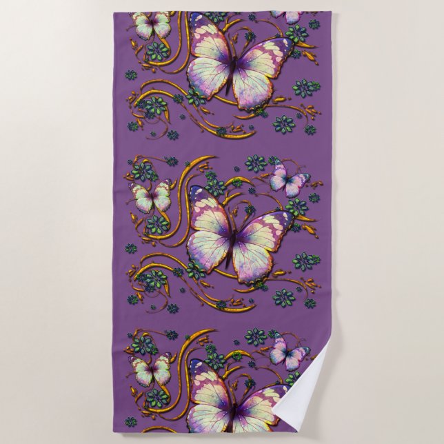 Butterfly Art 6B Beach Towel (Front)