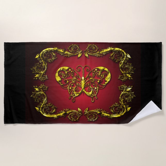 Butterfly Art 9A Beach Towel (Front)
