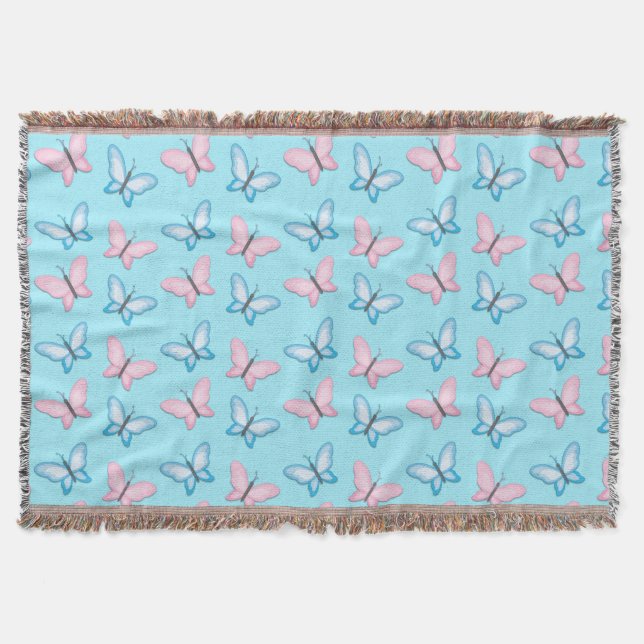Butterfly Art And Craft Throw Blanket (Front)