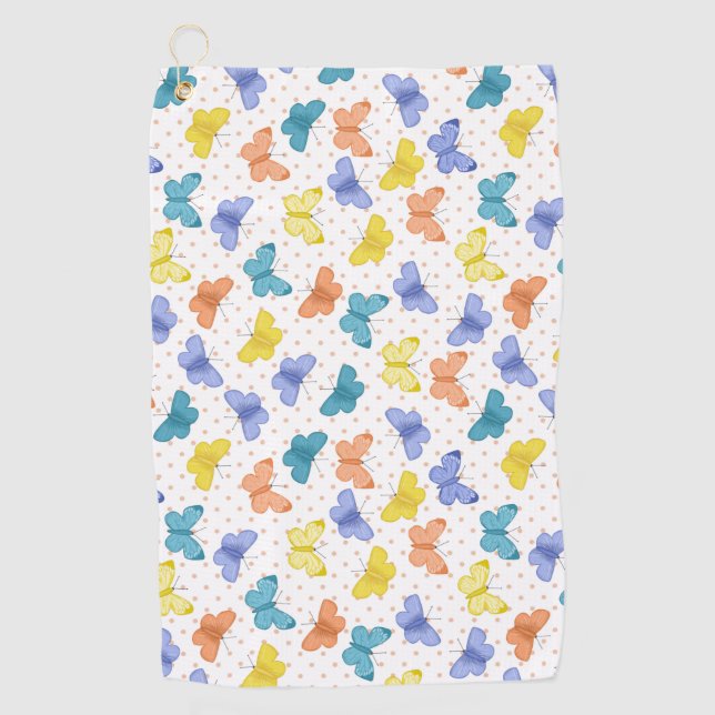 Butterfly Art Ideas Golf Towel (Front)