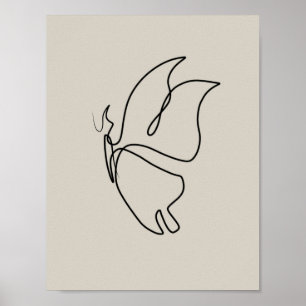 butterfly art pastel colours minimalist design art poster