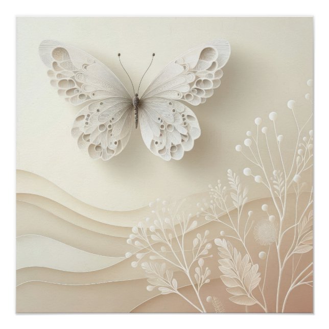 Butterfly Art Soft Palette Graphic Design Poster (Front)