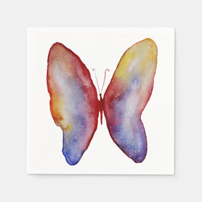 Butterfly Art Standard Cocktail Paper Napkins (Front)