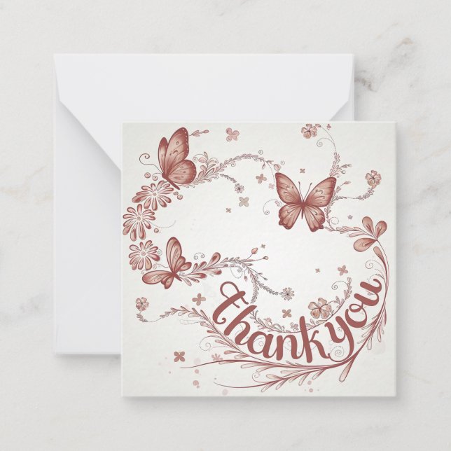 Butterfly Art Thank You Card (Front)