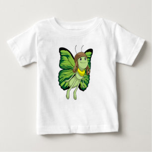 Butterfly as Pilot with Pilot hat Baby T-Shirt