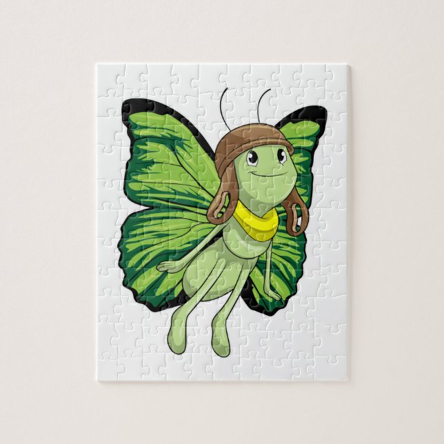 Butterfly as Pilot with Pilot hat Jigsaw Puzzle (Vertical)