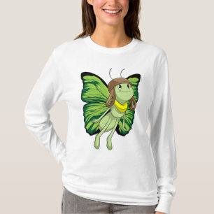 Butterfly as Pilot with Pilot hat T-Shirt