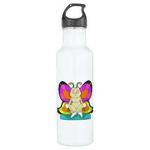 Butterfly at Yoga in Cross-legged 710 Ml Water Bottle