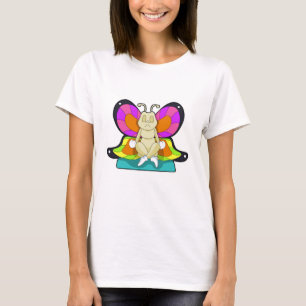 Butterfly at Yoga in Cross-legged T-Shirt