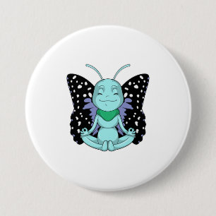 Butterfly at Yoga Stretching Legs 7.5 Cm Round Badge