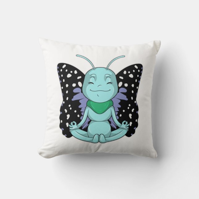Butterfly at Yoga Stretching Legs Cushion (Front)