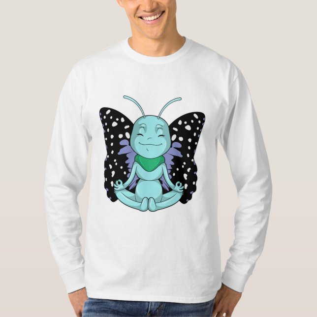 Butterfly at Yoga Stretching Legs T-Shirt (Front)