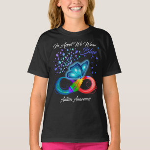 Butterfly Autism Awareness - in April We Wear Blu T-Shirt