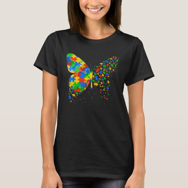 Butterfly Autism Awareness Men Women Kids Autism A T-Shirt (Front)