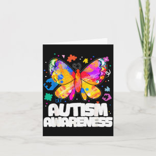 Butterfly autism awareness support autistic puzzle card