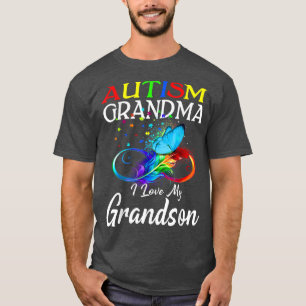 Butterfly Autism Grandma I Love My Grandson Awaren T-Shirt