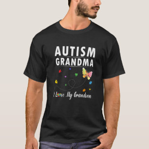Butterfly Autism Grandma I Love My Grandson Awaren T-Shirt