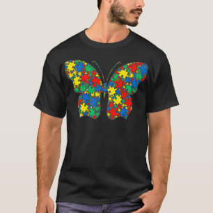 Butterfly Autism Puzzle for Women Men Kids Autism T-Shirt