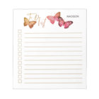 Butterfly Autumn Pink Personalized Checklist