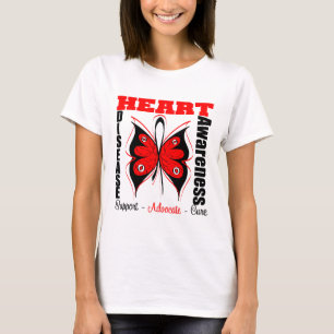 Butterfly Awareness Art Ribbon Heart Disease T-Shirt
