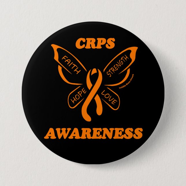Butterfly/Awareness...CRPS 7.5 Cm Round Badge (Front)
