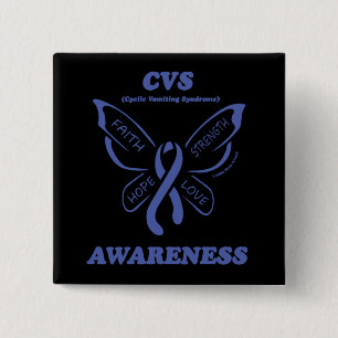 Butterfly/Awareness...CVS 15 Cm Square Badge