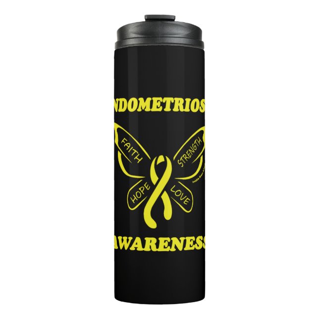 Butterfly/Awareness...Endometriosis Thermal Tumble Thermal Tumbler (Front)