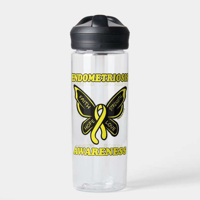 Butterfly/Awareness...Endometriosis Water Bottle (Front)