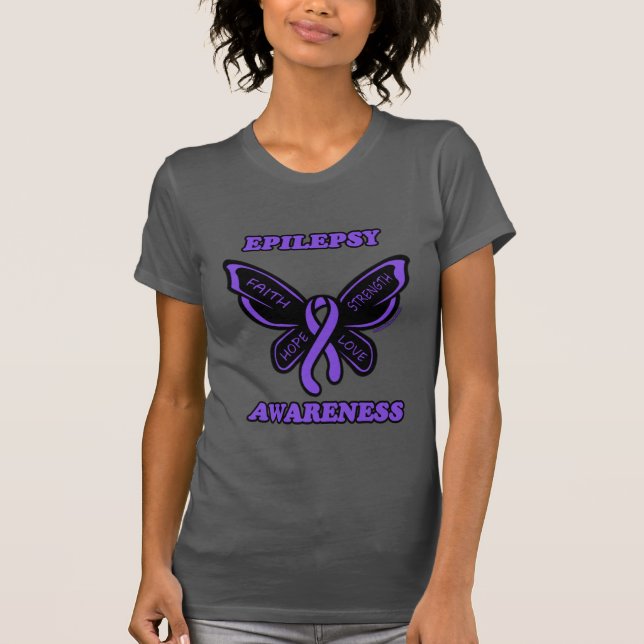Butterfly/Awareness...Epilepsy T-Shirt (Front)