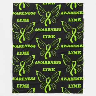 Butterfly/Awareness...Lyme Disease Fleece Blanket