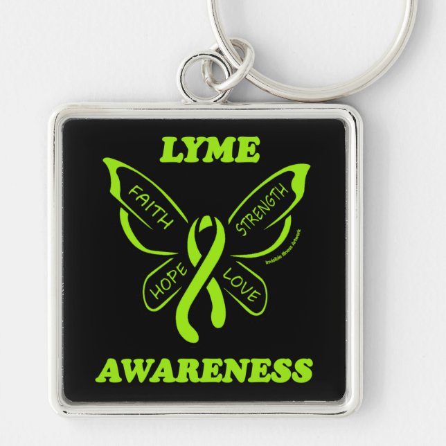 Butterfly/Awareness...Lyme Disease Keychain (Front)