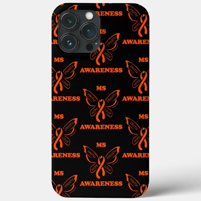 Butterfly/Awareness...MS Case-Mate iPhone Case (Back)