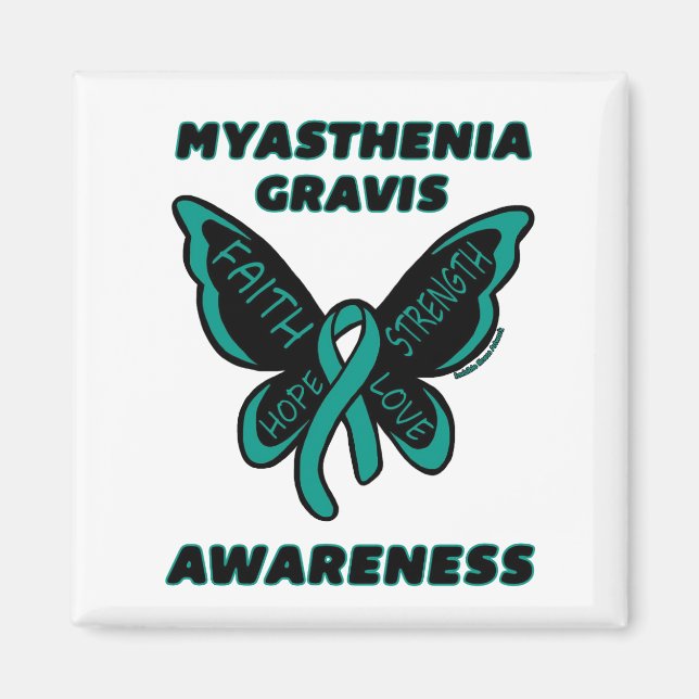 Butterfly/Awareness...Myasthenia Gravis Magnet (Front)