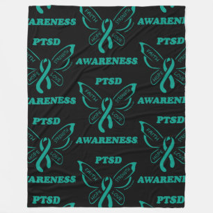 Butterfly/Awareness...PTSD Fleece Blanket