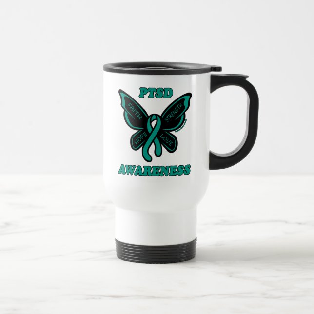 Butterfly/Awareness...PTSD Travel Mug (Right)