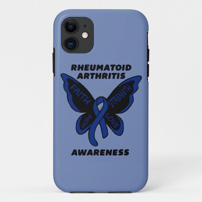 Butterfly/Awareness...Rheumatoid Arthritis Case-Mate iPhone Case (Back)