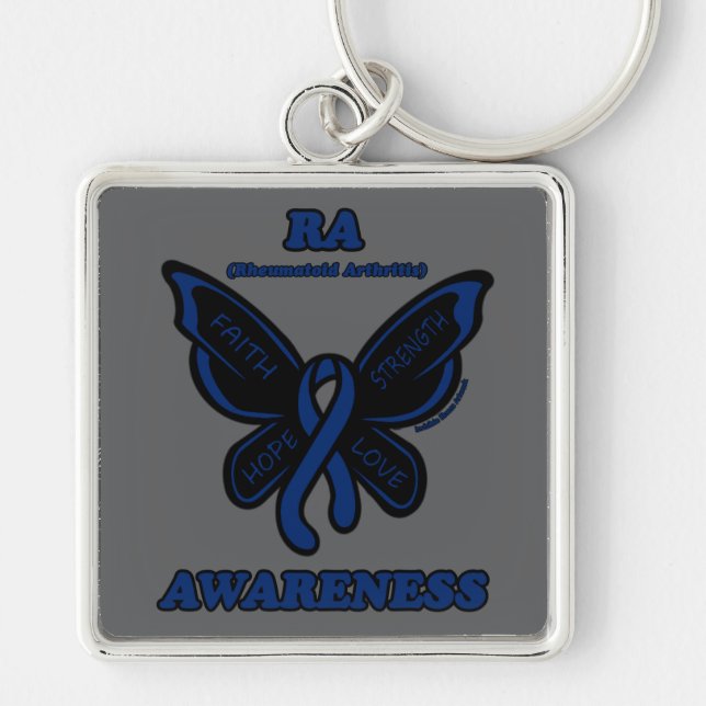 Butterfly/Awareness...Rheumatoid Arthritis Keychai Key Ring (Front)