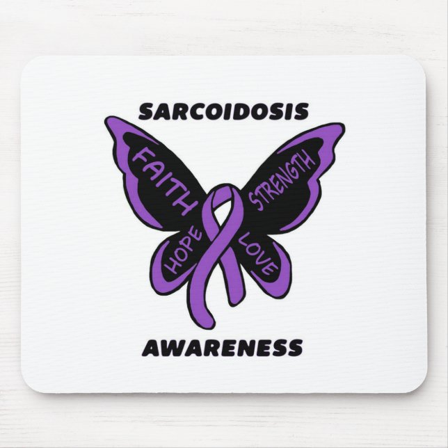 Butterfly/Awareness...Sarcoidosis Mouse Pad (Front)