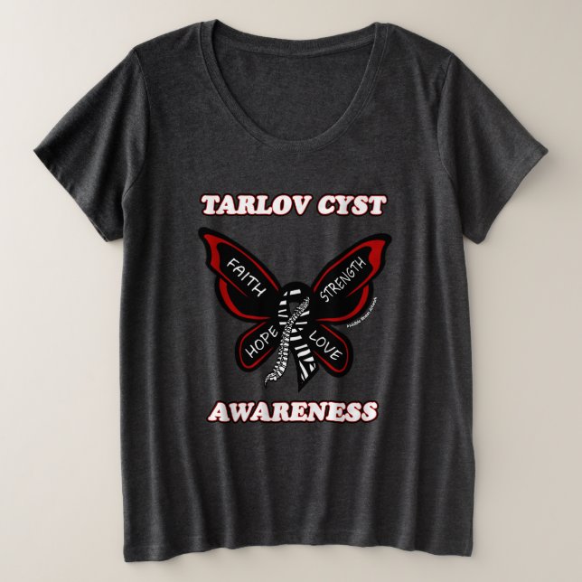 Butterfly/Awareness...Tarlov Cyst Plus Size T-Shirt (Design Front)