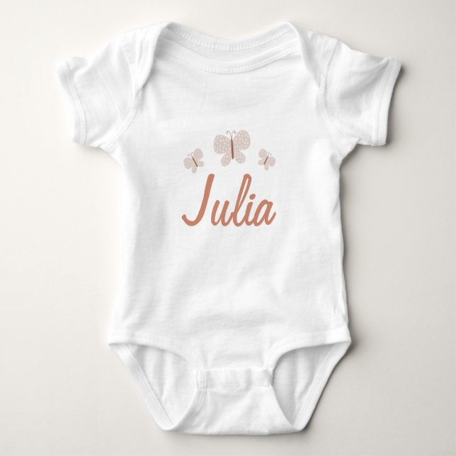 Butterfly Baby Bodysuit with Custom Name T-Shirt (Front)