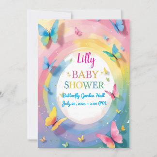 Butterfly Baby Girl Shower Invitation