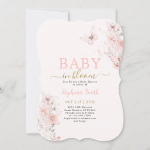 Butterfly Baby in Bloom Baby Shower Girl Invitation