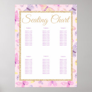 Butterfly Baby Shower Birthday Party Seating Chart