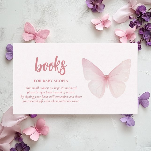 "Butterfly Baby Shower Book for Baby  Enclosure Card (Creator Uploaded)