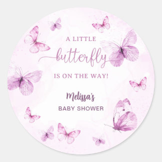 Butterfly Baby Shower Classic Round Sticker