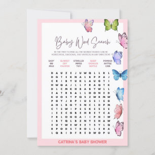 Butterfly Baby Shower - Editable Name, 5x7 Invitation