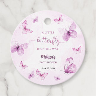 Butterfly Baby Shower Favour Tags